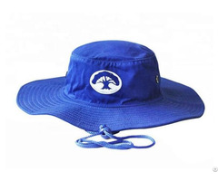 Custom Wide Brim Blue Sun Hat With String