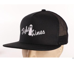 Black Cotton Screen Printed Trucker Hats