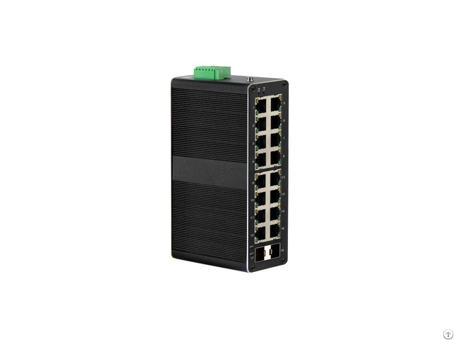 Elink 16 Port Industrial Poe Switch 2g Sfp Uplink Rugged Din Rail Ip40 Protection Dc48 58v Input