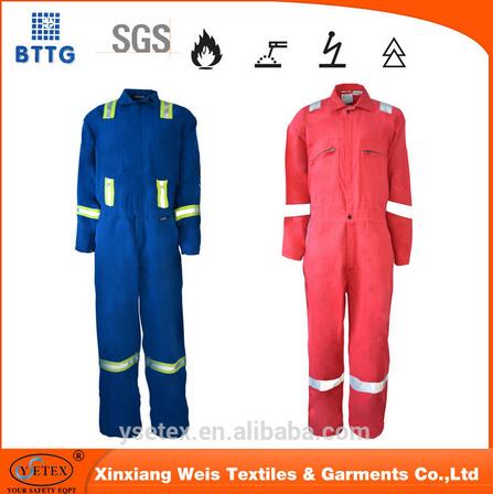 100 Cotton Fire Resistant Workwear Coverall Ppe For Welding Industry