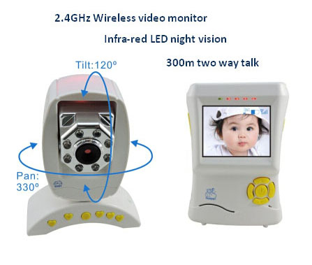 2 4g Wireless Digital Video Baby Monitor With Temperature Detector Night Vision 300m Two Way Talk
