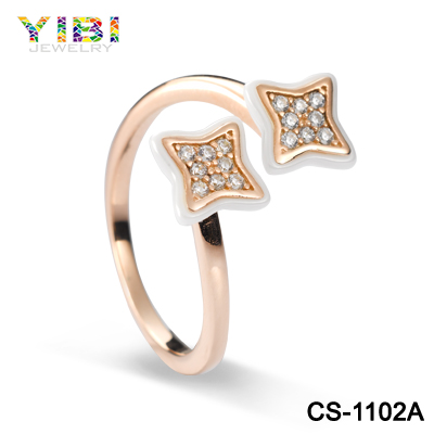 2016 Beautiful Star Gold Rings Designs Latest Finger Ring Ceramic Silver