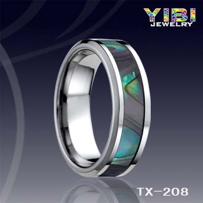 2016 Yibi Tungsten Ring With Shell Inlay