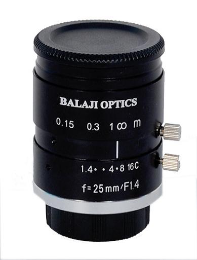 25 Mm Mega Pixel Machine Vision Lens Balaji Optics India