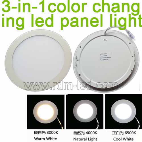 3 Color Round Led Panel Light