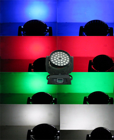36 10w Rgbw 4 In 1 Zoom Led Moving Head Wash Light