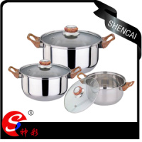 3pcs Stainless Steel Casserole Set Suitable For Gas Induction Cooker Dish Washer Halogen Ceramic