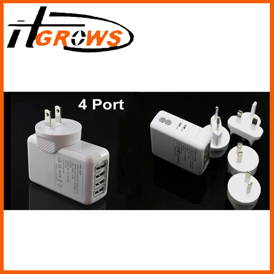 4 Port 10w Usb Wall Charger Power Adapter For Ipad Iphone Sumsung Sony Htc Lg Au Us Uk Eu