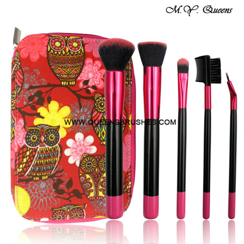 5pcs Makeup Brush Set Cosmetic Brushes Powder Blush Foundation Sponge Puff