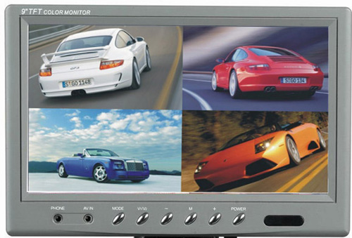 9inch Tft Lcd Quad Car Monitor With 4 Cameras