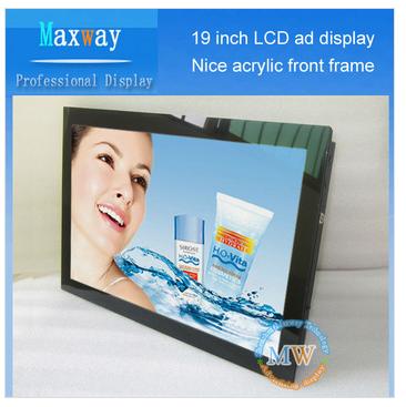 Acrylic Front Frame 19 Inch Led Advertising Display