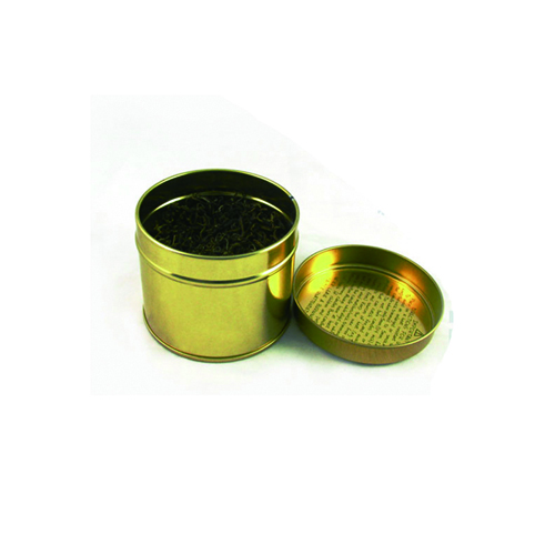 Anti Rust Small Round Golden Tea Packaging Canister