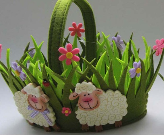 Art No 04 2422 Easter Holiday Gift Felt Basket