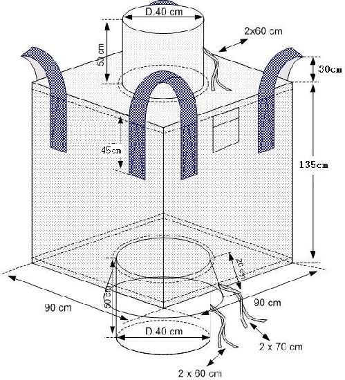 Asia Famous Fibc Bag Bulk Jumbo Pp Super Sacks Ton Baffle Bags Flexible Container For Sale