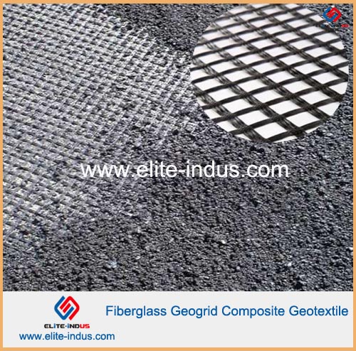 Asphalt Coated Reinforcement Fiberglass Geogrid Composite Geotextile