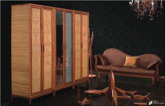 Bamboo Clothes Storage Cabinet Wardrobe