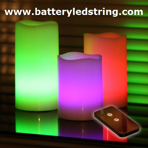Battery Operated Colour Changing Led Wax Candles With Remote Controller