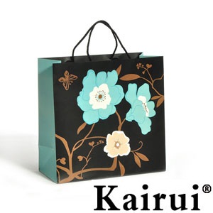 Blue Romantic Floral Paper Gift Bag Kr202 2
