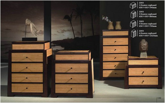 Brand New Four Chests Of Drawers In Bamboo