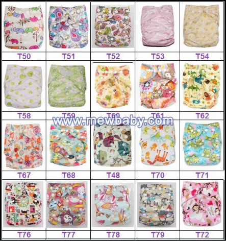 Breathable Baby Diapers Washable Printed Cloth Nappies