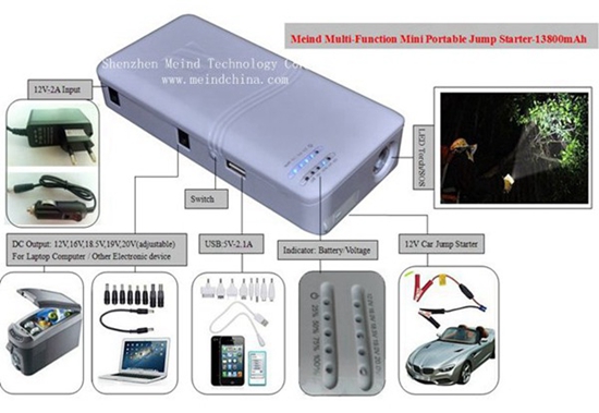 Car Jump Starter Multifunction Battery Charger Portable Phone Usb Power Bank Laptop External Recharg