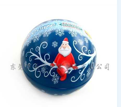 Christmas Ball Shaped Tin Can For Holiday Gifts