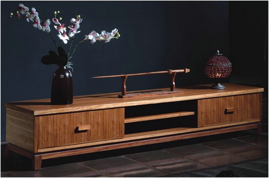 Classical Bamboo Tv Stand In Home
