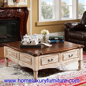 Coffee Table Solid Wood Marble Fy 2006