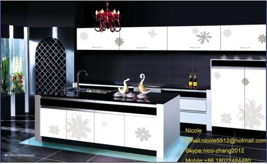 Color Painting Kitchen Furniture Water Proof High Glossy Cabinet