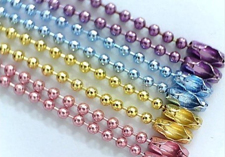 Colored Ball Chain Necklace 24 Per Pcs