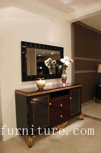 Console Table Furniture Wood With Mirror Antique Wall