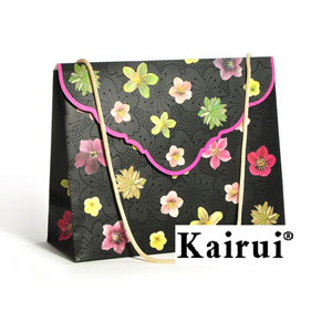 Cool Black Tote Design Floral Paper Bag Kr210 3