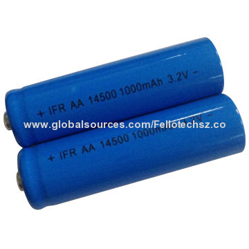 Cylinder Lifepo4 Lithium Iron Rechargeable Battery Ifr14500 Aa 1 000mah For Medical Devices