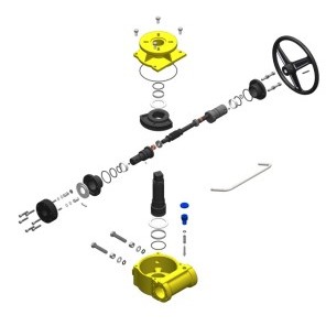 Declutchable Manual Override Worm Gear Operator