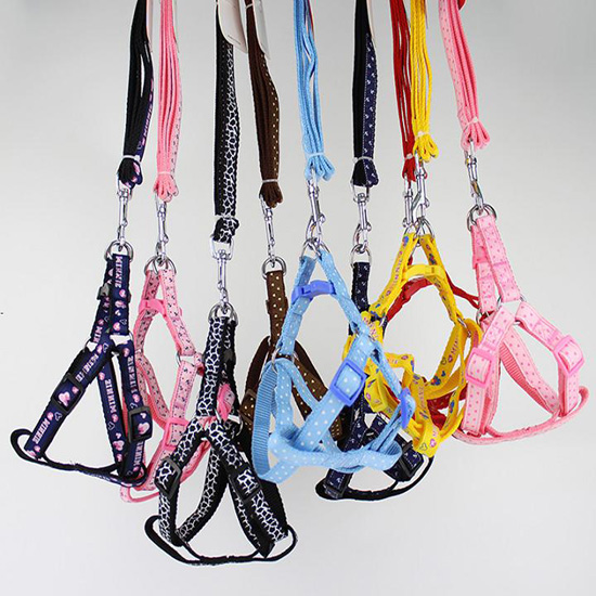 Direct Factory Lovely Applique Dog Harness Collars And Leashes