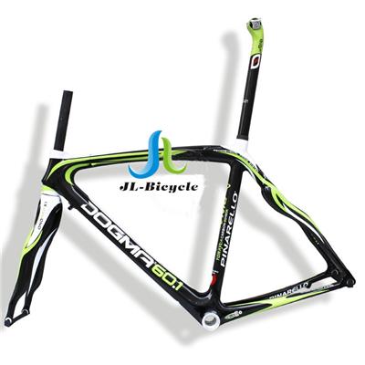 Dogma 60 1 Road Bike Carbon Fiber Integrated Frame Fork Seatpost Headset Clamp Black Green Onda