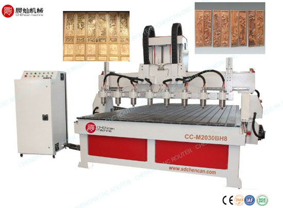 Eight Head Cnc Engraving And Cutting Router Cc M2030bh8