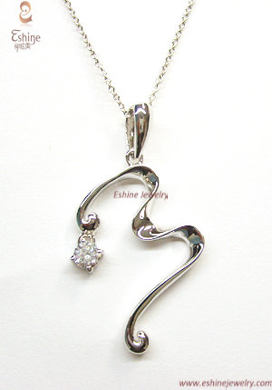 Exquisite Sterling Silver Jewelry Pendant With Clear Aaa Cz Stones