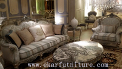 Fabric Sofa Silver Color Living Room Furniture Ff 113