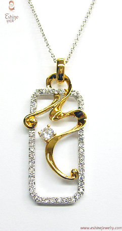 Factory Wholesale Jewelry Gold Plated Brass Cz Pendant