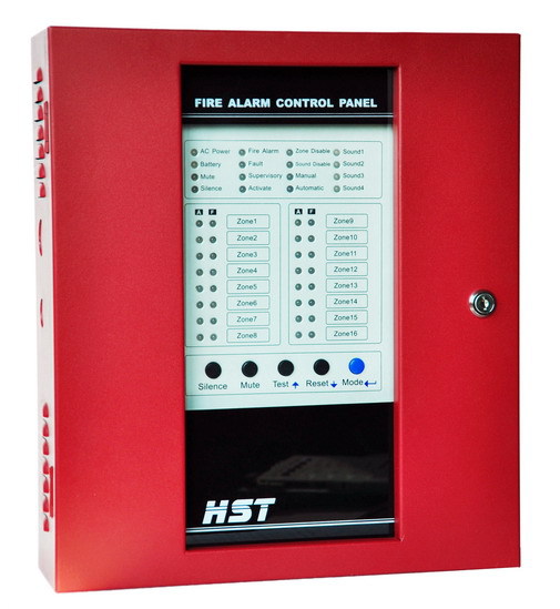 Fire Alarm Control Panel 16 Detection Zones Equip Smoke Detector Manual Call Point