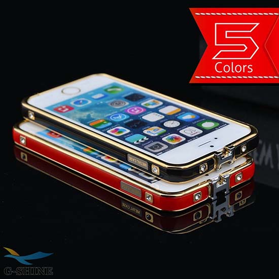 G Shine Cell Phone Cases Gold Edge Case 5 Colors For Iphone 4