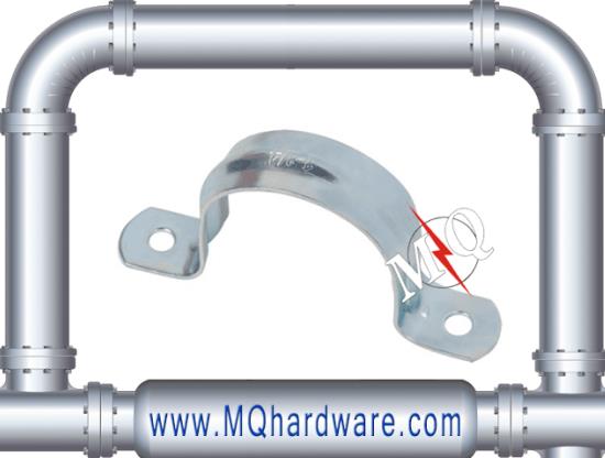 Galvanized Steel Two Hole Mount Wall Pipe Clamp