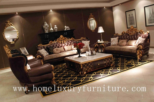Genunie Leather Sofa Luxury Living Room Furnitue Sets Coffee Table Hot Sale 2014