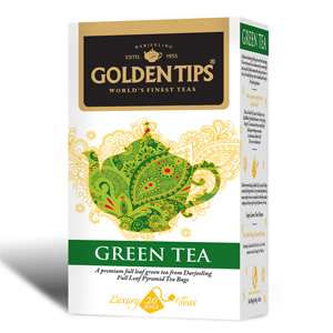 Golden Tips Green Tea 20 Full Leaf Pyramid Bags