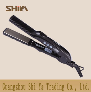 Hair Straighteners Manufacturer 2in 1 Straightener Curler With Comb Ceramic Plates Sy 825