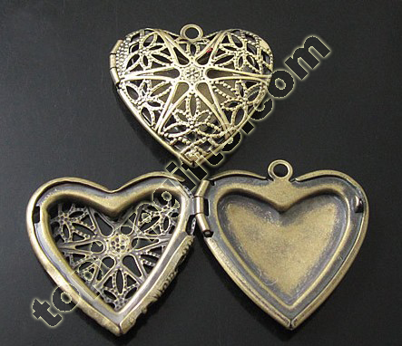 Heart Loctket Pendant Brass Photo Lockets