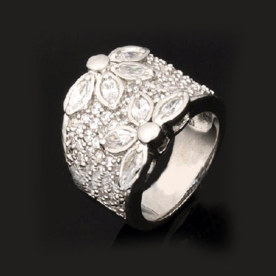 High End Fashion Jewelry Simple Design 925 Sterling Silver Cz Stone Ring Micro Pave Setting Diamond