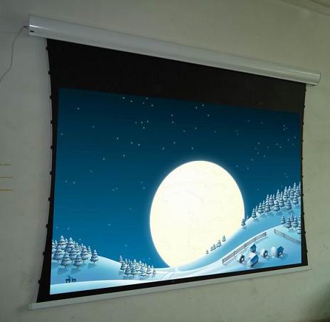 High Qualified Tab Tension Projector Screen With Aluminum Case And 12v Trigger