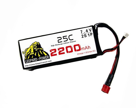 High Rate Leopard Power Lipo Battery For Rc Models 2200mah 2s 25c